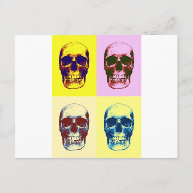 Pop Art Skull Postkarte (Vorderseite)