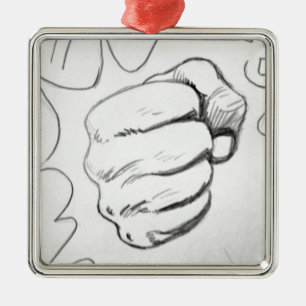 Pop Art Smash Punch Stift Sketch Silbernes Ornament