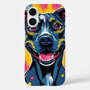 Pop Art Smile - Der Power eines glücklichen Hundes iPhone 16 Hülle