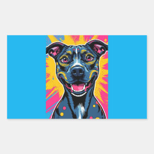 Pop Art Smile - Der Power eines glücklichen Hundes Rechteckiger Aufkleber