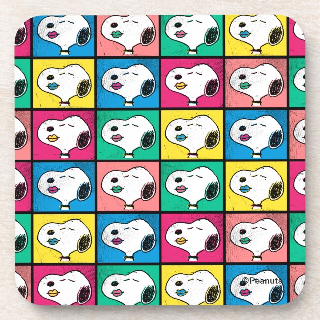 Pop Art Snoopy | Mod für Ihr Muster Getränkeuntersetzer (Vorderseite)