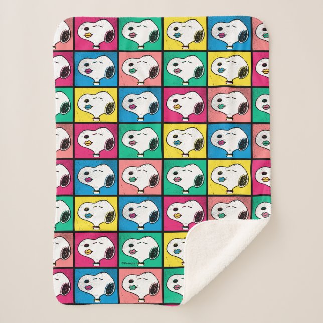 Pop Art Snoopy | Mod für Ihr Muster Sherpadecke (Vorderseite)
