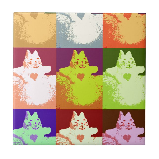Pop Art Snow Kitty Fliese (Vorderseite)