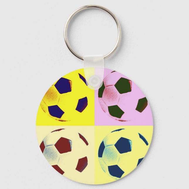 Pop Art Soccer Balls Schlüsselanhänger (Vorderseite)