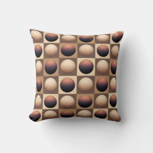 Pop Art Spheres, Schokoladenbraun und Beige Kissen