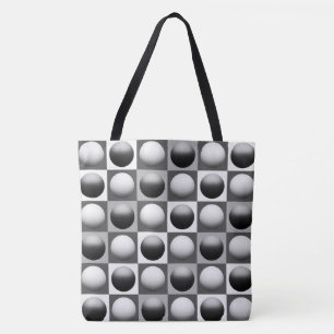 Pop Art Spheres, Schwarz, Weiß und Grau / Grau Tasche