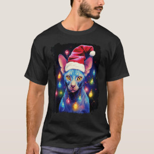 Pop-Art-Sphynx-Haarlose Katzen-Weihnachtsdekoratio T-Shirt