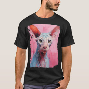Pop-Art-Sphynx-Rosa-Haarlose Katze T-Shirt