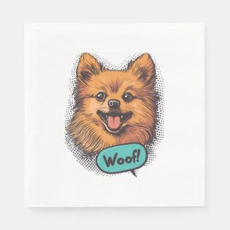 Pop Art Spitz - Retro Comic Dog Serviette