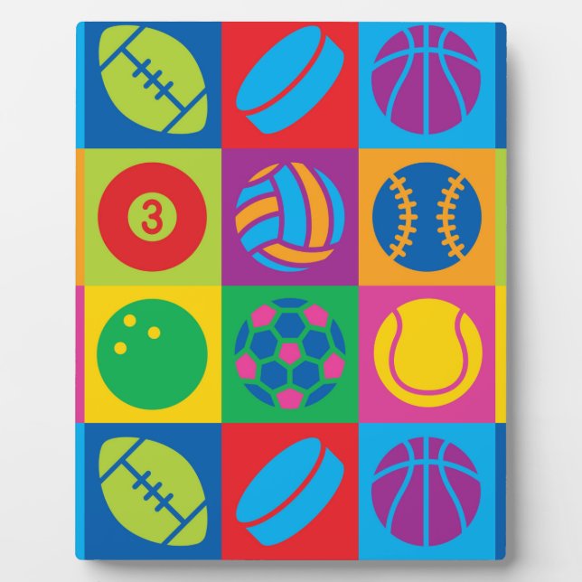 Pop Art Sports Balls Fotoplatte (Vorderseite)