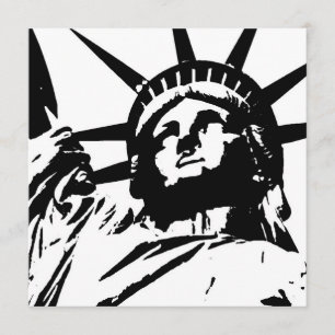 Pop Art Statue der Silhouette der Freiheit Einladung