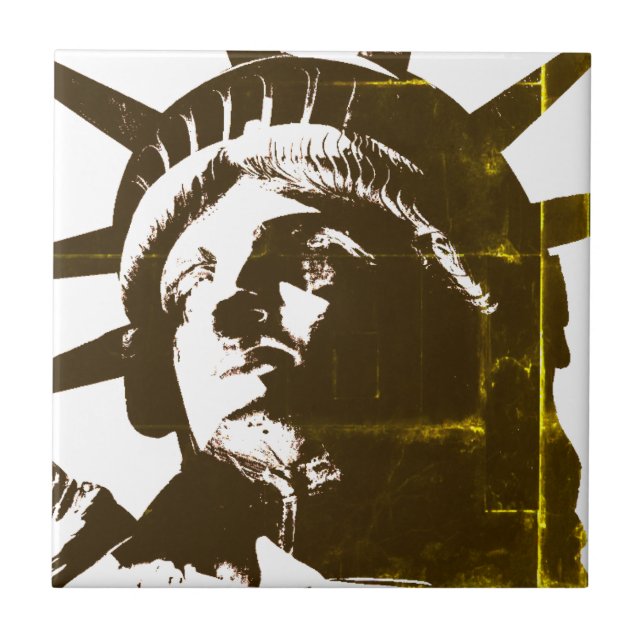 Pop Art Statue of Liberty Fliese (Vorderseite)