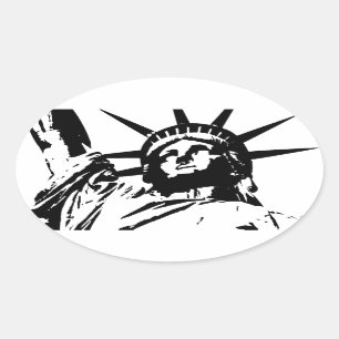 Pop Art Statue of Liberty Ovaler Aufkleber
