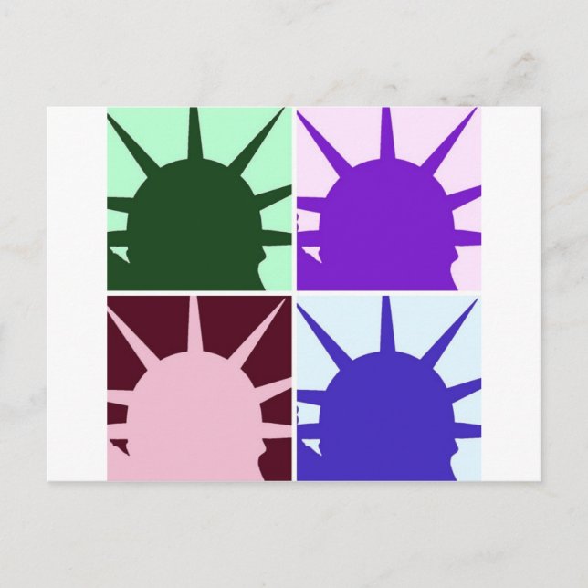 Pop Art Statue of Liberty Postkarte (Vorderseite)