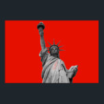 Pop Art Statue of Liberty Red Greyscale New York Poster<br><div class="desc">New York City Monuments Artworks - Indepent United States of America National Symbol Buildings</div>