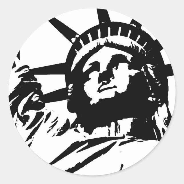 Pop Art Statue of Liberty Runder Aufkleber (Vorderseite)