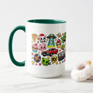 Pop Art Sticker Collage XXL 36x9 cm Tasse