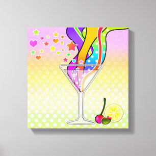 POP-ART-STIL DER SECHZIGER JAHRE MARTINI LEINWANDDRUCK