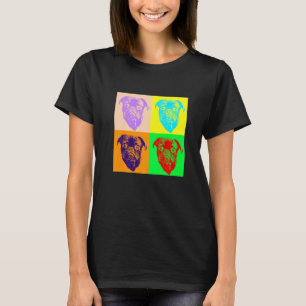 Pop-Art-Stil Süßer Mops-Hund wischt Hund für Fraue T-Shirt