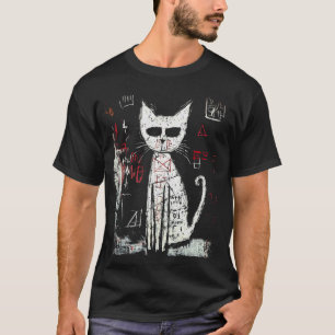 Pop-Art-Stil weiße Katze 90er Graffiti T-Shirt