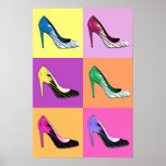 Pop Art Stiletto Pumps / Schuhe / Heelse Poster<br><div class="desc">Poster in einer "Glorification of the Stiletto": Pop Art Rendering der geliebten stiletto Pumpe</div>