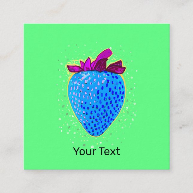 Pop Art Strawberry Blue Begleitkarte (Vorderseite)