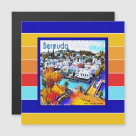 Pop Art Stripes Bermuda Magnetkarte
