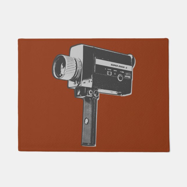 Pop Art Super 8 Filmkamera Fußmatte (Vorderseite)