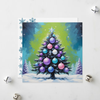 Pop Art Synthwave Weihnachten mit Acid Green Viole