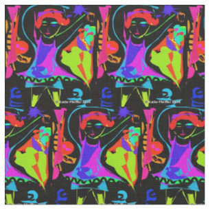 Pop-Art-Tanzmädchen-Stoff Stoff