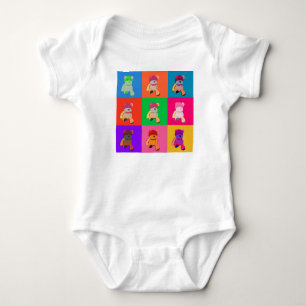 Pop Art Teddy Bear Baby Bodysuit Strampler