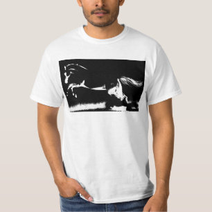 Pop Art Template Mens Curvet Pferd Modernes Weiß T-Shirt