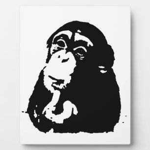 Pop Art Thinking Chimpanzee Fotoplatte