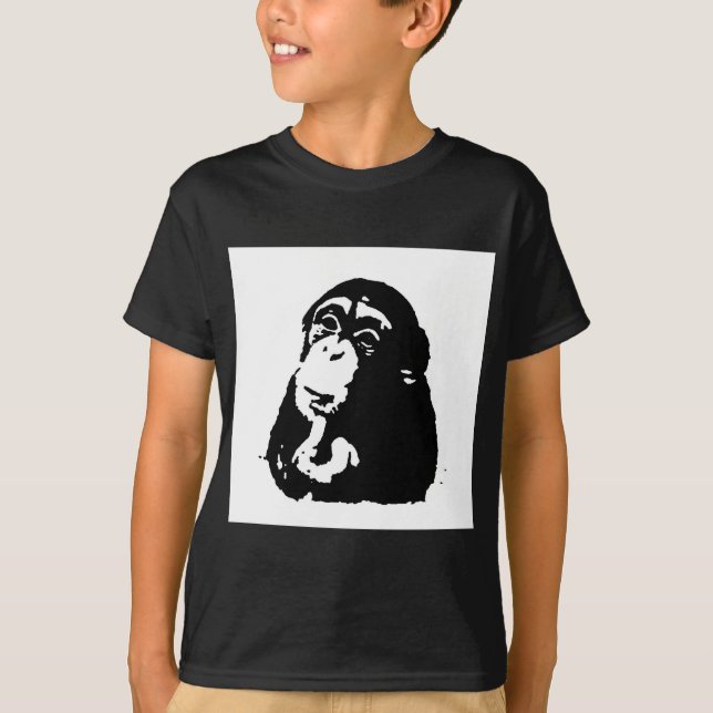 Pop Art Thinking Chimpanzee T-Shirt (Vorderseite)