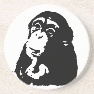 Pop Art Thinking Chimpanzee Untersetzer