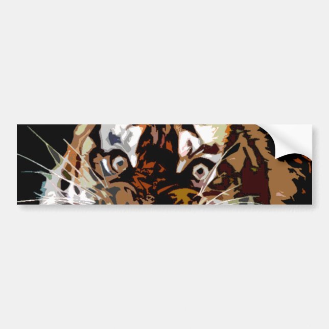 Pop Art Tiger Autoaufkleber (Vorne)
