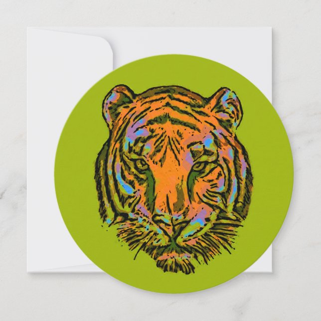 Pop Art TIGER HEAD + Ihr Backgr. Ideen (Vorderseite)