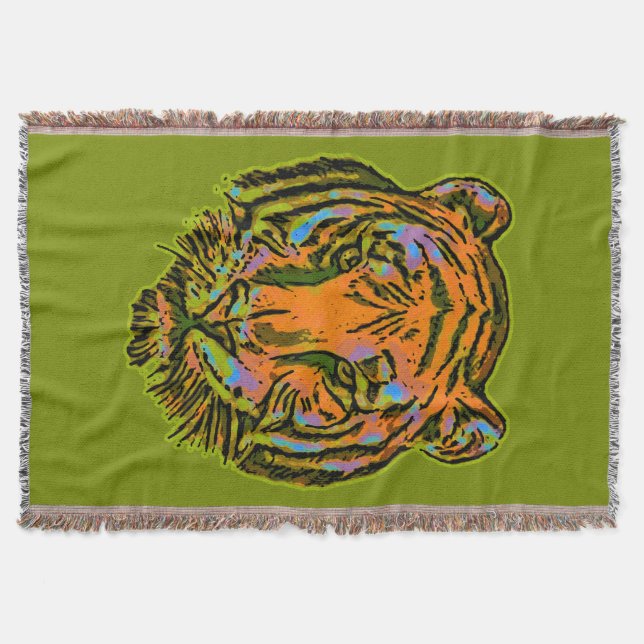 Pop Art TIGER HEAD + Ihr Backgr. Ideen Decke (Vorderseite)