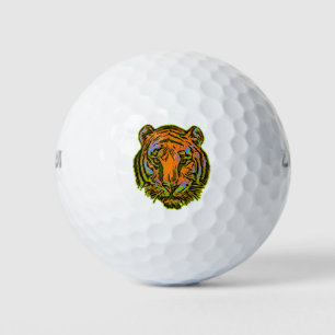 Pop Art TIGER HEAD + Ihr Backgr. Ideen Golfball