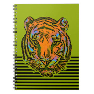 Pop Art TIGER HEAD + Ihr Backgr. Ideen Notizblock