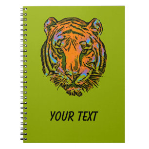 Pop Art TIGER HEAD + Ihr Backgr. Ideen Notizblock