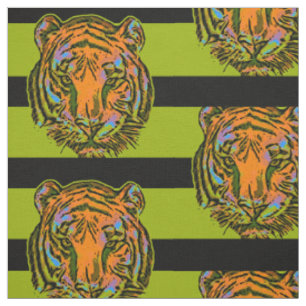 Pop Art TIGER HEAD + Ihr Backgr. Ideen Stoff