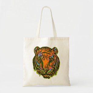 Pop Art TIGER HEAD + Ihr Backgr. Ideen Tragetasche