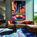 Pop Art Times Square mit Iconic Yellow Taxis Leinwanddruck<br><div class="desc">Tauchen Sie ein in die pulsierende Energie des Times Square mit dieser kühnen Pop-Kunst, die sich durch die eleganten, gelben Taxis und die neonbeleuchteten Straßen auszeichnet. Die verblüffenden Farben und der inspirierte Retro-Stil machen New York City nachts zu einem idealen Ort für die Liebhaber der Pop-Kunst, NYC-Liebhaber und für die,...</div>