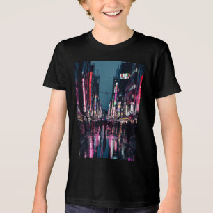 Pop Art Tokio - Neon Citycape mit Bold Urban Vib Tri-Blend Shirt