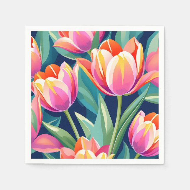 Pop Art Tulip Serviette (Vorderseite)