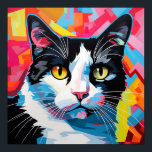 Pop Art Tuxedo Cat Poster<br><div class="desc">Eine Sammlung ausdrucksstarker Pop-Kunstkatzen</div>
