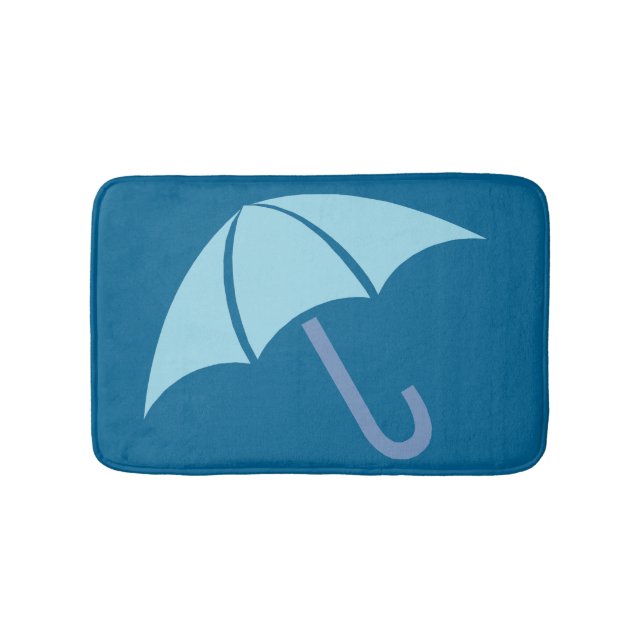 Pop Art Umbrella Blue Badematte (Vorderseite)