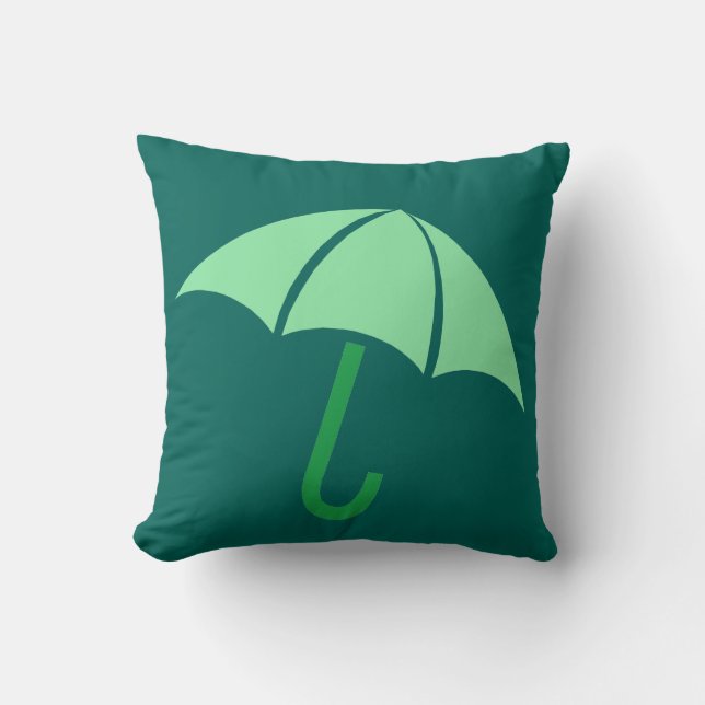 Pop Art Umbrella Green Kissen (Vorderseite)