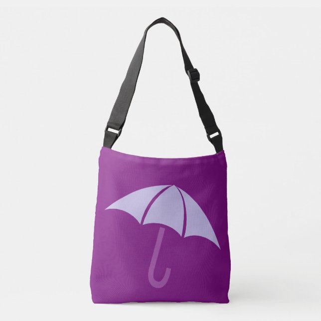 Pop Art Umbrella Lila Tragetaschen Mit Langen Trägern (Vorderseite)